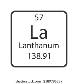 Lanthanum symbol. Chemical element of the periodic table. Vector illustration.