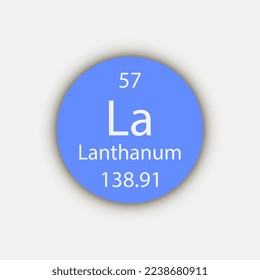 Lanthanum symbol. Chemical element of the periodic table. Vector illustration.