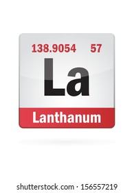 Lanthanum Symbol Illustration Icon On White Background