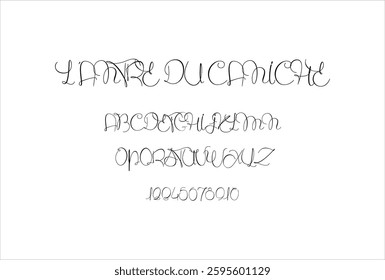 L'antre du Caniche font for logo and headline. Isolated vector typeset