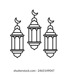 Lanturn-Symbol mit weißem Hintergrund Vektorgrafik Stock Illustration