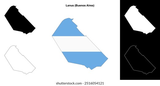 Lanus department (Buenos Aires) mapa esboço conjunto