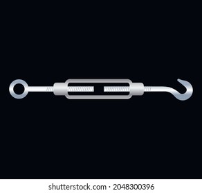 Lanyard assembly steel horizontal on a black background 