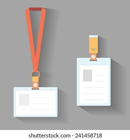 Lanyard badges template flat design with shadow