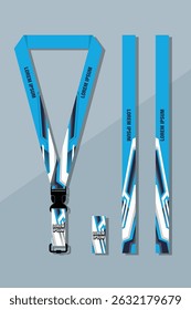 Lanyard Design Template Set for All Company In blue Color combinations EPS 10