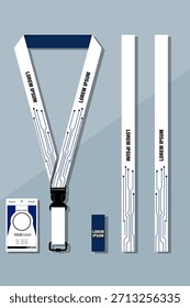 Juego de Plantillas de diseño de cordón para toda la empresa En azul Combinaciones de colores EPS 10