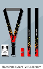 Lanyard Design Template Set for All Company In blue Color combinations EPS 10