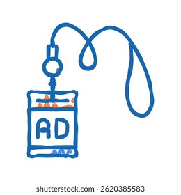 lanyard exhibition doodle icon sketch vector. lanyard exhibition sign. isolated symbol illustration