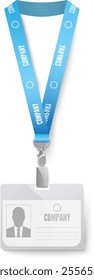 Lanyard holding id card, conveying professionalism and corporate affiliation, perfect for representing access, security, and company branding