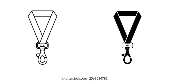 Lanyard icons in outline and fill. vector illustration for ui.