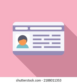 Lanyard id card icon flat vector. Access badge. Photo template