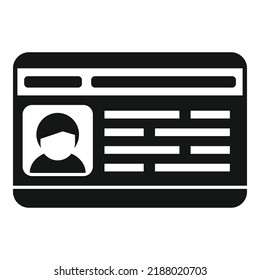 Lanyard id card icon flat vector. Access badge. Photo template