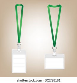 Lanyard, name tag holder and badge templates vector 