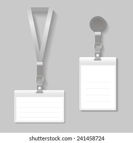 Lanyard, name tag holder end badge templates  vector