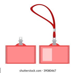 Lanyard and name tags. Vector illustration.