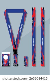 Lanyard navy blue template for events and company id card design EPS 10