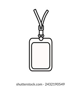 Lanyard with neckband icon isolated on white background. Vector illustration.