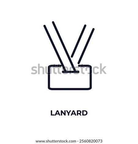 lanyard outline icon. Linear vector from business concept. Thin line lanyard icon isolated on white background