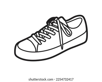 lanyard shoe icon, simple line art symbol