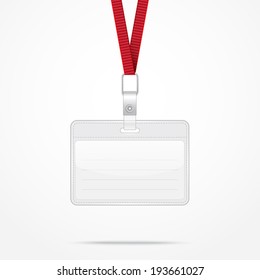 Lanyard with Tag Badge Holder. Vector Illustration