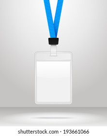 Lanyard with Tag Badge Holder. Vector Illustration