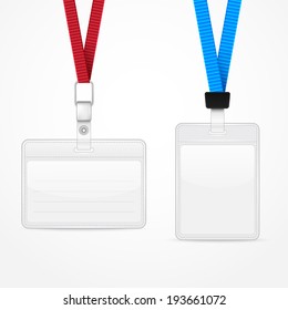Lanyard with Tag Badge Holder. Vector Illustration