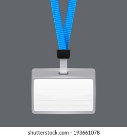 Lanyard with Tag Badge Holder. Vector Illustration