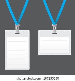 Lanyard with Tag Badge Holder. Vector Illustration.