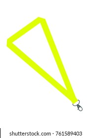 Lanyard yellow. Vector.