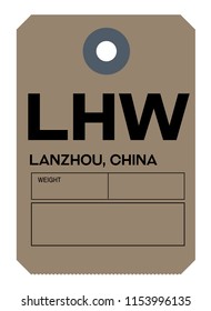 Lanzhou China Airport Luggage Tag