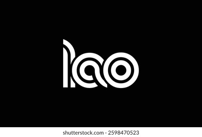 LAO Creative Unique Modern Letter Logo Design. Stylized logo featuring a unique letter design, presenting abstract minimalist aesthetics and modern appeal.