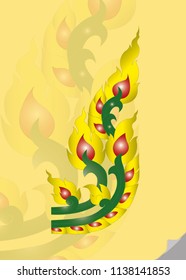lao design art, flower pattern background