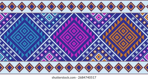 Lao Diamante y patrón textil geométrico