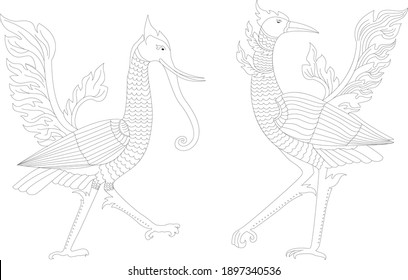 lao hongsa pattern vector illustration