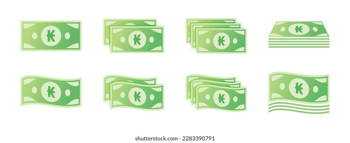 Juego de iconos de billetes de Kip de Laos