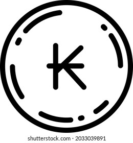 Ilustración vectorial de icono de moneda de Kip Lao