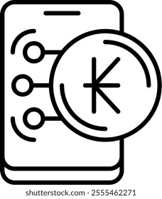 Lao Kip Note Outline Style Icon Design