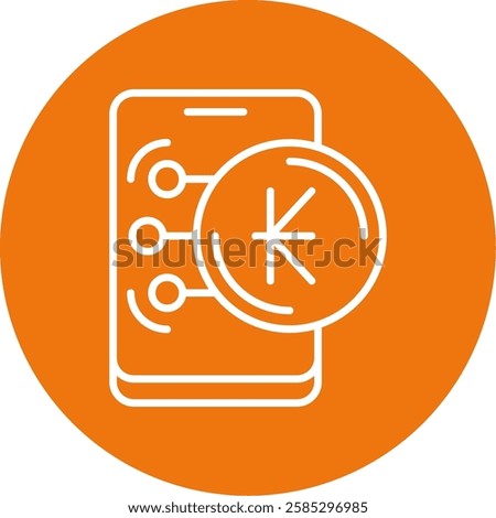 Lao Kip Outline Circle Style Icon Design