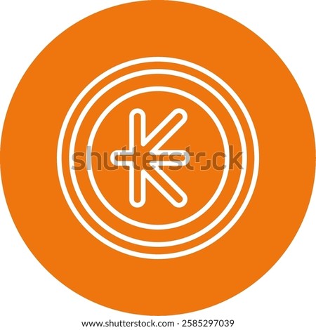 Lao Kip Outline Circle Style Icon Design