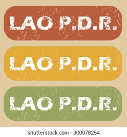 Lao PDR on colored background