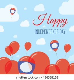 Lao People's Democratic Republic Independence Day Flat Patriotic Design. Laotian Flag Balloons. Happy National Day Lao People's Democratic Republic Vector Patriotic Design.