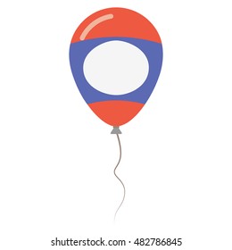 Lao People's Democratic Republic national colors isolated balloon on white background. Independence day patriotic poster. Flat style National day vector illustration.