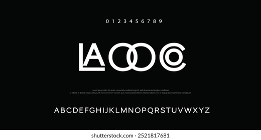 Laooco Minimal modern alphabet fonts. Typography minimalist neon urban digital fashion future creative logo font. vector illustration