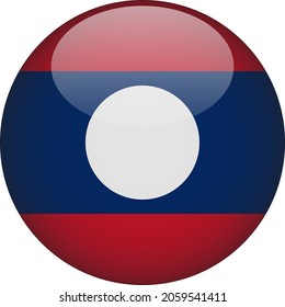 Laos 3D Rounded Country Flag Icon