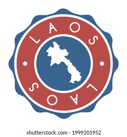 Sello de vectores del mapa de insignias de Laos. Etiqueta de icono de diseño de marca de país de símbolo nacional. 