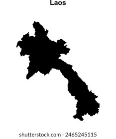 Diseño de mapa esquemático en blanco de Laos