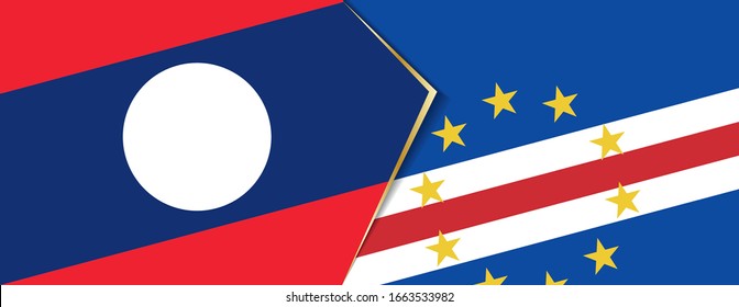 Laos and Cape Verde flags, two vector flags symbol of relationship or confrontation.