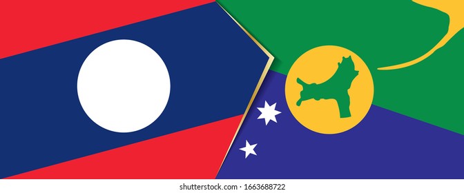 Laos and Christmas Island flags, two vector flags symbol of relationship or confrontation.