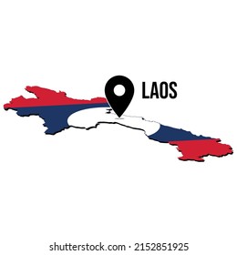 Laos country map flag perfect to used for infographic
