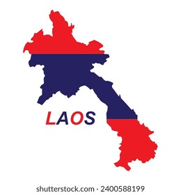 Laos country map icon vector illustration simple design